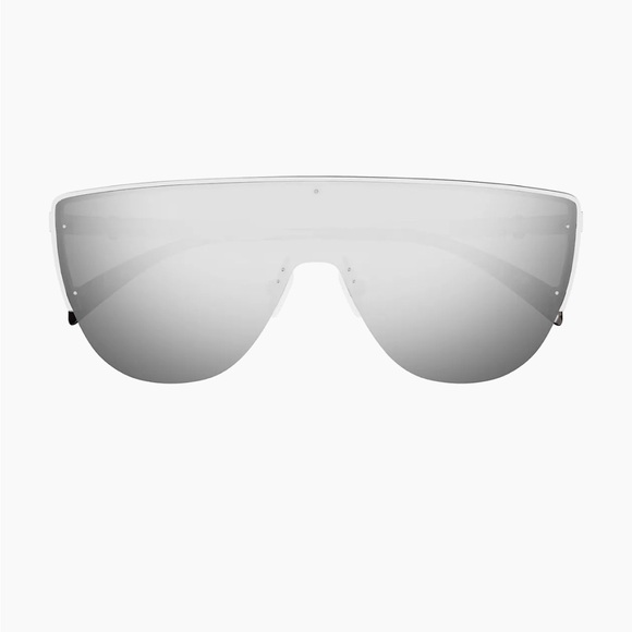 Alexander McQueen Oversize Mask Sunglasses AM04574-004 Silver Grey 99mm-1-145 main image 13
